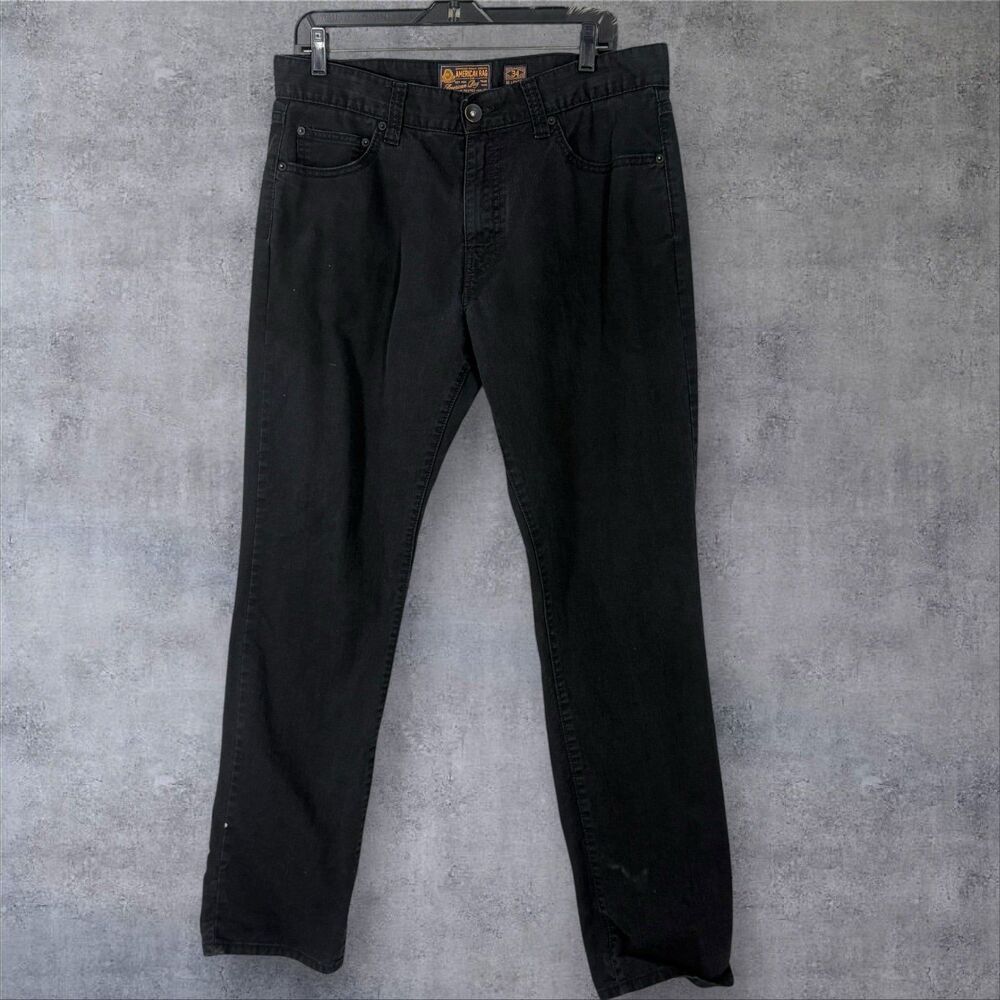 American Rag Skinny Leg Black Jeans Men’s 34x32 Slim Fit Cotton Denim